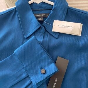 Banana Republic Deep Teal Color Fitted Dress Shirt